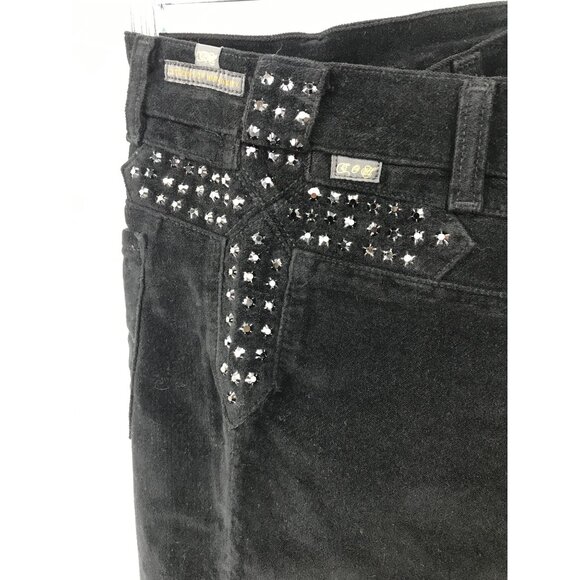Citizens Of Humanity Avedon Low Rise Skinny Studded Velour Black Jean 25 NEW - Picture 5 of 11
